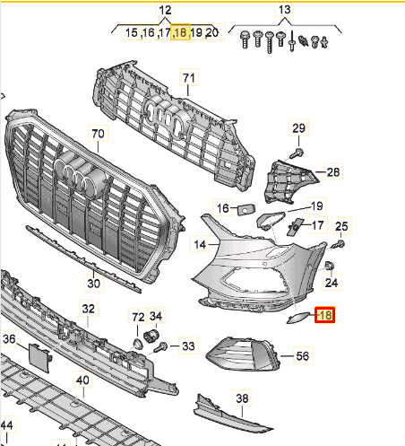 new audi q3 f3 sportback left headlight washer cover cap 83a955275cgru original