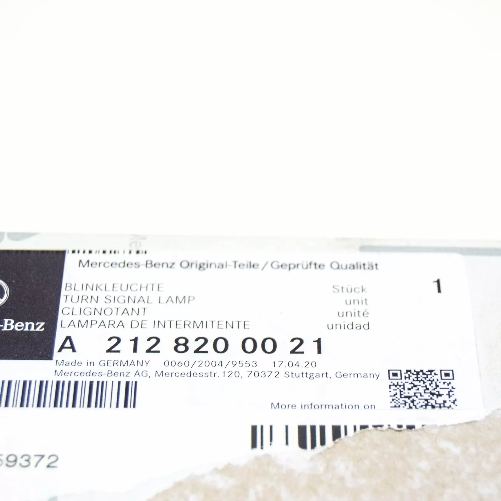 NEW MB E W212 FRONT RIGHT ADDITIONAL TURN INDICATOR A2128200021 ORIGINAL