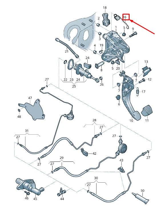NEW AUDI Q2 GA CLUTCH PEDAL MECHANISM TENSION SPRING 5Q0721363J ORIGINAL
