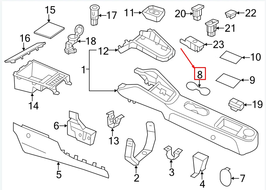 NEW VW GOLF VII 5G MK7 CUP HOLDER INSERT 5C686330182V ORIGINAL