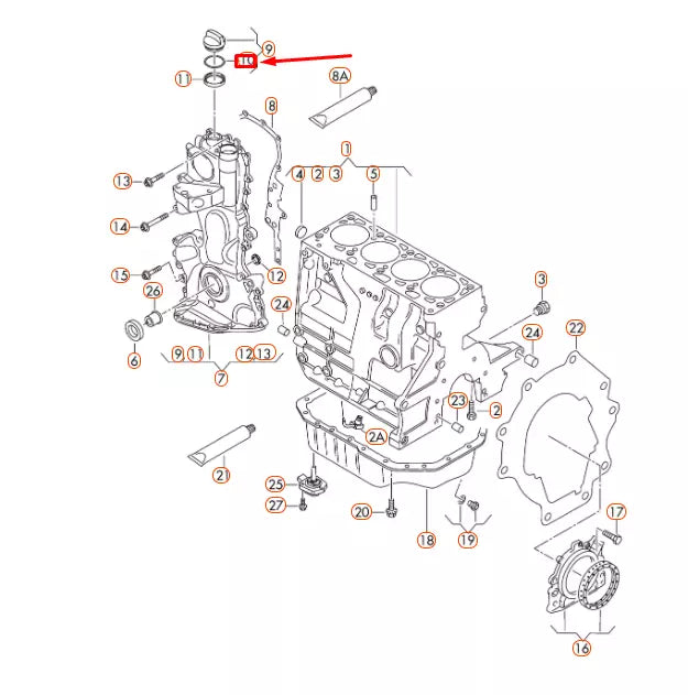 NEW VOLKSWAGEN CC OIL FILLER CAP SEAL 06A103483D ORIGINAL