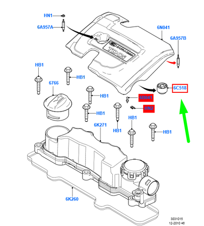 new ford focus mk2 cylinder head cover grommet 1556734 8m5q-6d277-aa original