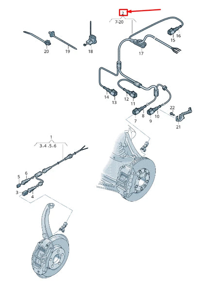 NEW AUDI E-TRON GEN REAR LEFT SPEED SENSOR WIRING SET 4KE972253A ORIGINAL