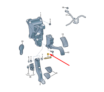 new skoda enyaq iv brake pedal bearing shaft lhd 1eb721325 original