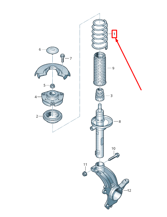 new audi tt 8j front coil spring 8j0411105cm original