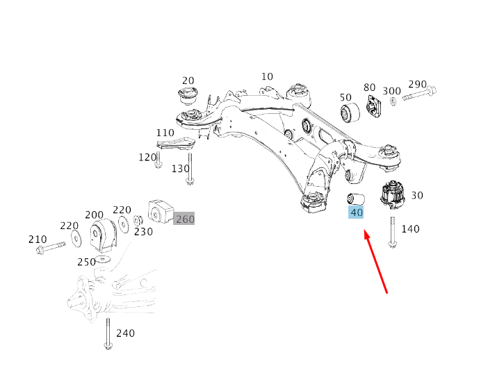 new mb c w204 spring link to rear axle carrier bushing a2043521065 original