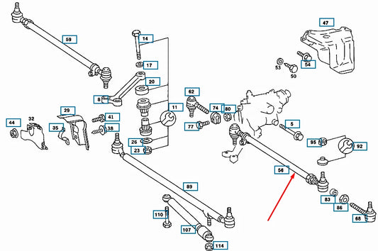 NEW MERCEDES-BENZ 190 W201 STEERING LEFT TIE ROD A2013301503 ORIGINAL