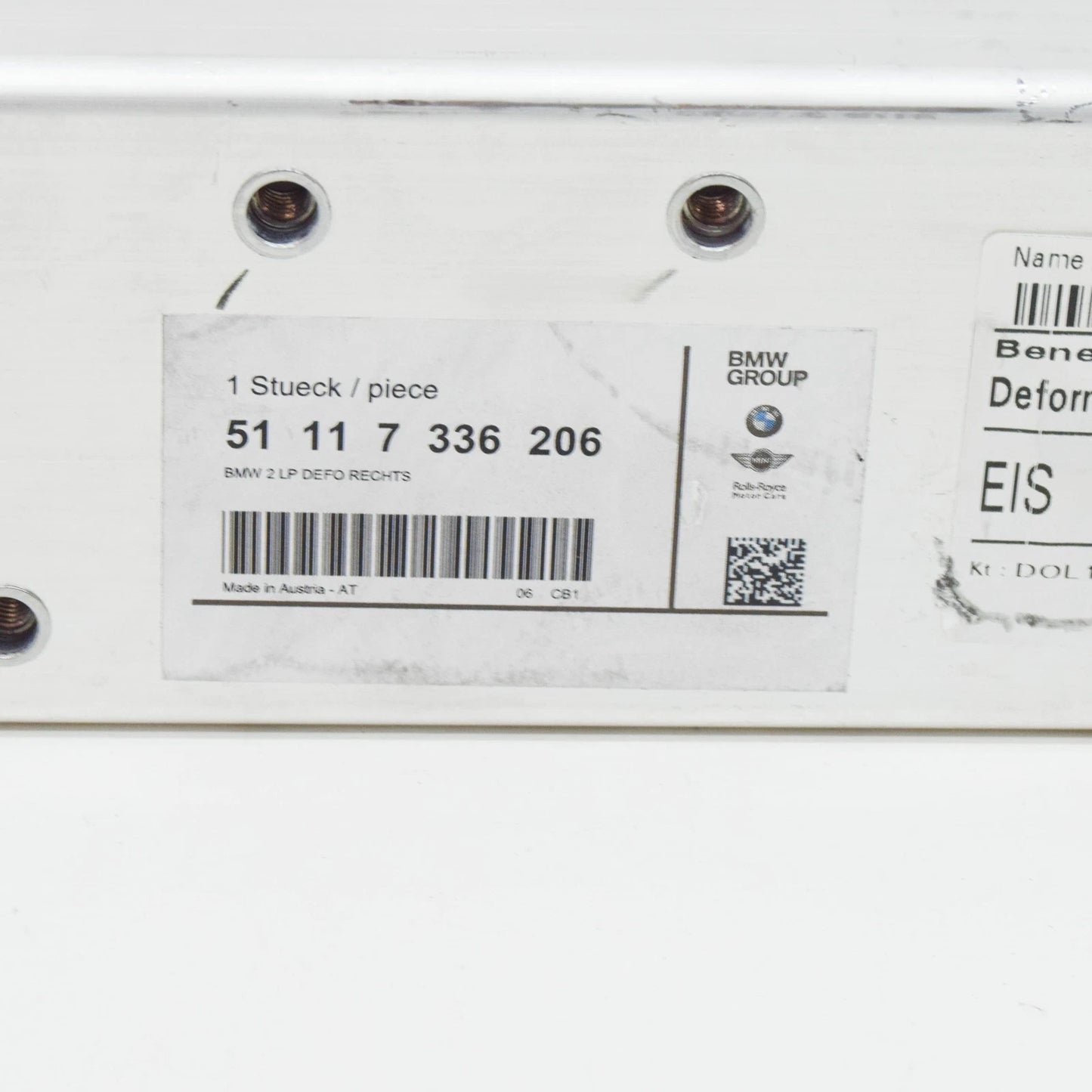 NEW BMW I8 I12 RIGHT SIDE CRASH ABSORBER 51117336206 ORIGINAL