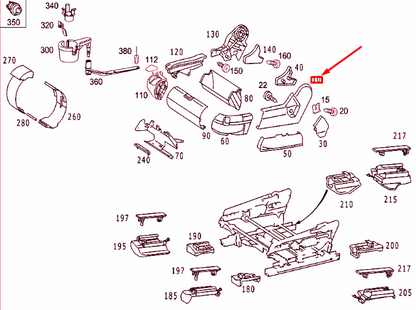NEW MERCEDES-BENZ S W220 FRONT SEAT OUTSIDE RIGHT COVER A22091030189B51 ORIGINAL