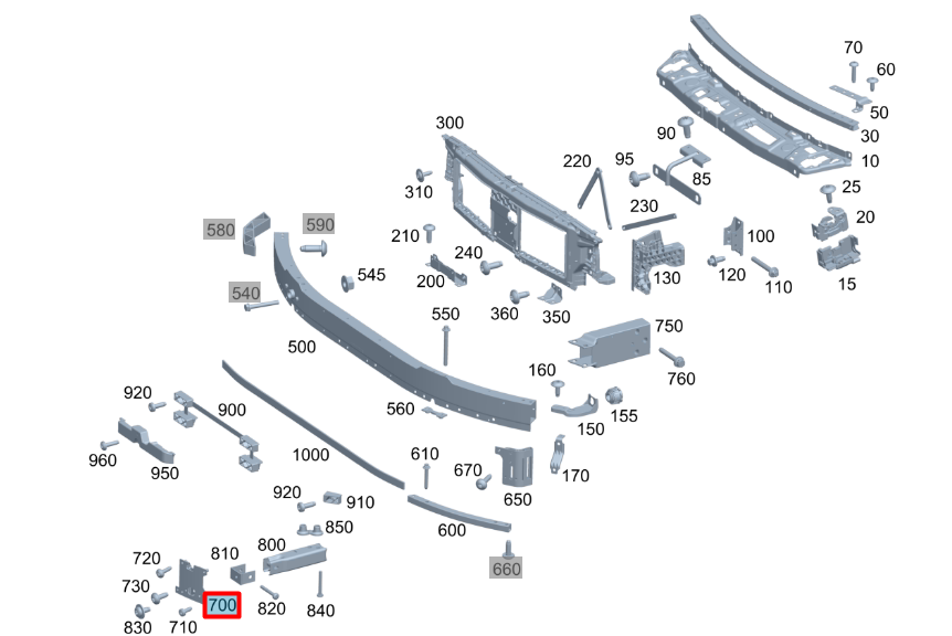 NEW MERCEDES-BENZ C W206 FRONT LEFT BRACE A2066209300 ORIGINAL