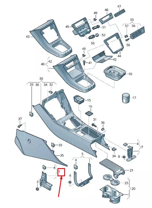 NEW VW SHARAN 7N LEFT CONSOLE SECURING BRACKET LHD 5N1863143A