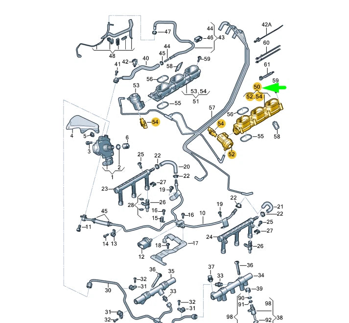NEW AUDI A4 B8 INTAKE MANIFOLD LEFT LOWER PART 06E133109BC ORIGINAL