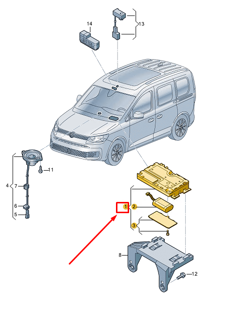 new vw caddy sb mk4 online services control unit 5wa035286c original