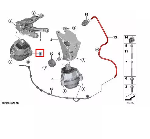 NEW BMW 5 G30 RIGHT SIDE ENGINE MOUNT 22116860476 6860476 ORIGINAL