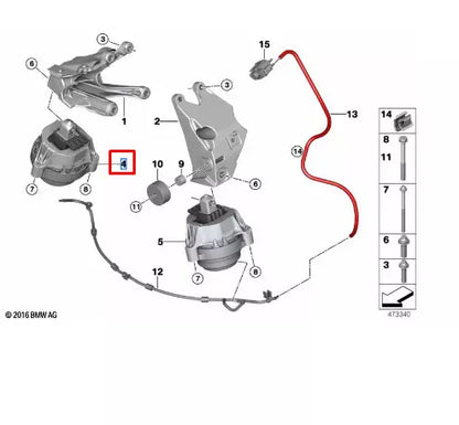 NEW BMW 5 G30 RIGHT SIDE ENGINE MOUNT 22116860476 6860476 ORIGINAL