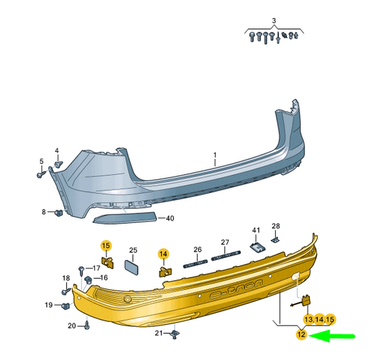 new audi q4 e-tron rear bumper lower cover 89a807527a9b9 original