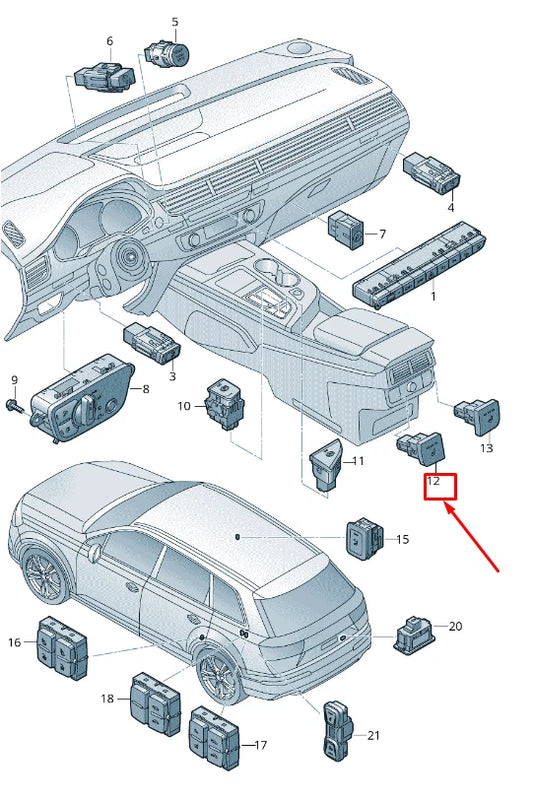NEW AUDI Q7 4M REAR LEFT SEAT HEATING SWITCH 4M0963563 5PR 4M09635635PR