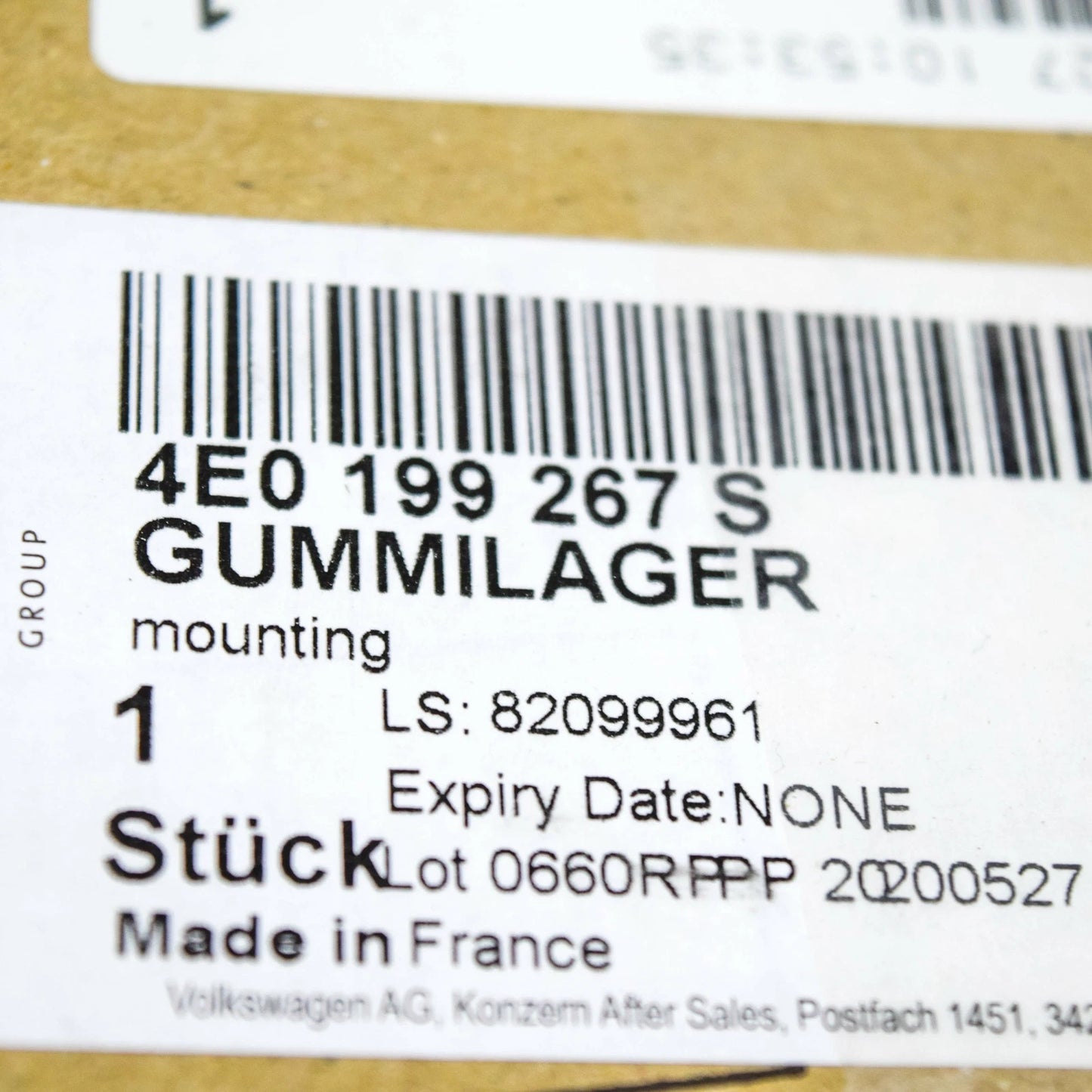 NEW AUDI A8 D3 ENGINE MOUNT RUBBER BUSH 4E0199267S ORIGINAL