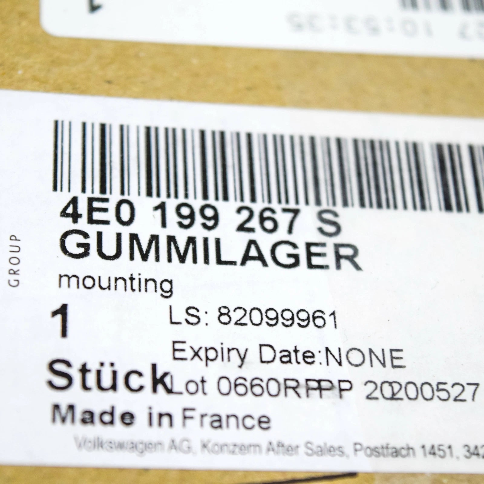 NEW AUDI A8 D3 ENGINE MOUNT RUBBER BUSH 4E0199267S ORIGINAL