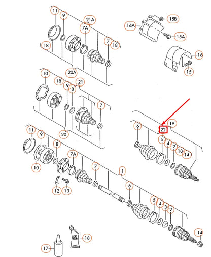 NEW AUDI A3 8L FRONT OUTER CV BOOT JOINT PROTECTIVE BOOT KIT 1K0498203B ORIGINAL