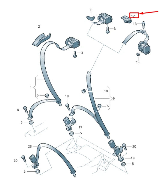 NEW AUDI A8 4H REAR CENTER SEAT BELT GUIDE 4H0857781CBH9 4H0857781C BH9