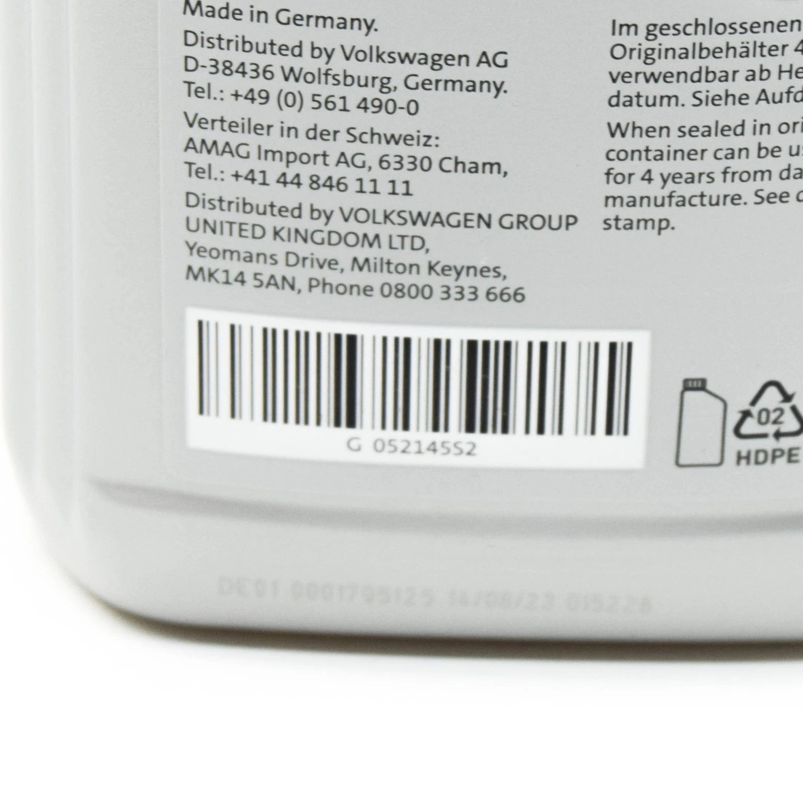 NEW VOLKSWAGEN AMAROK AUTOMATIC GEARBOX OIL G052145S2 ORIGINAL