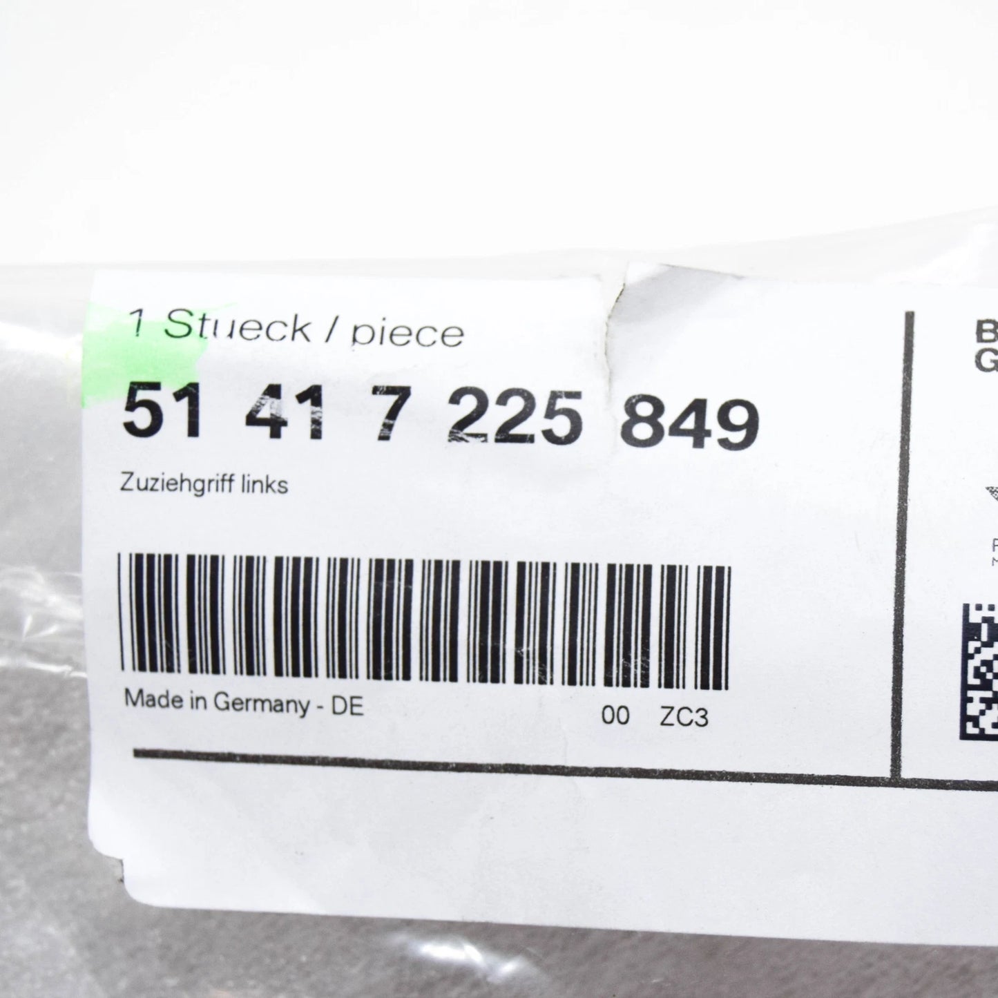 NEW BMW 5 F10 LEFT SIDE DOOR PULL HANDLE RHD 51417225849 ORIGINAL