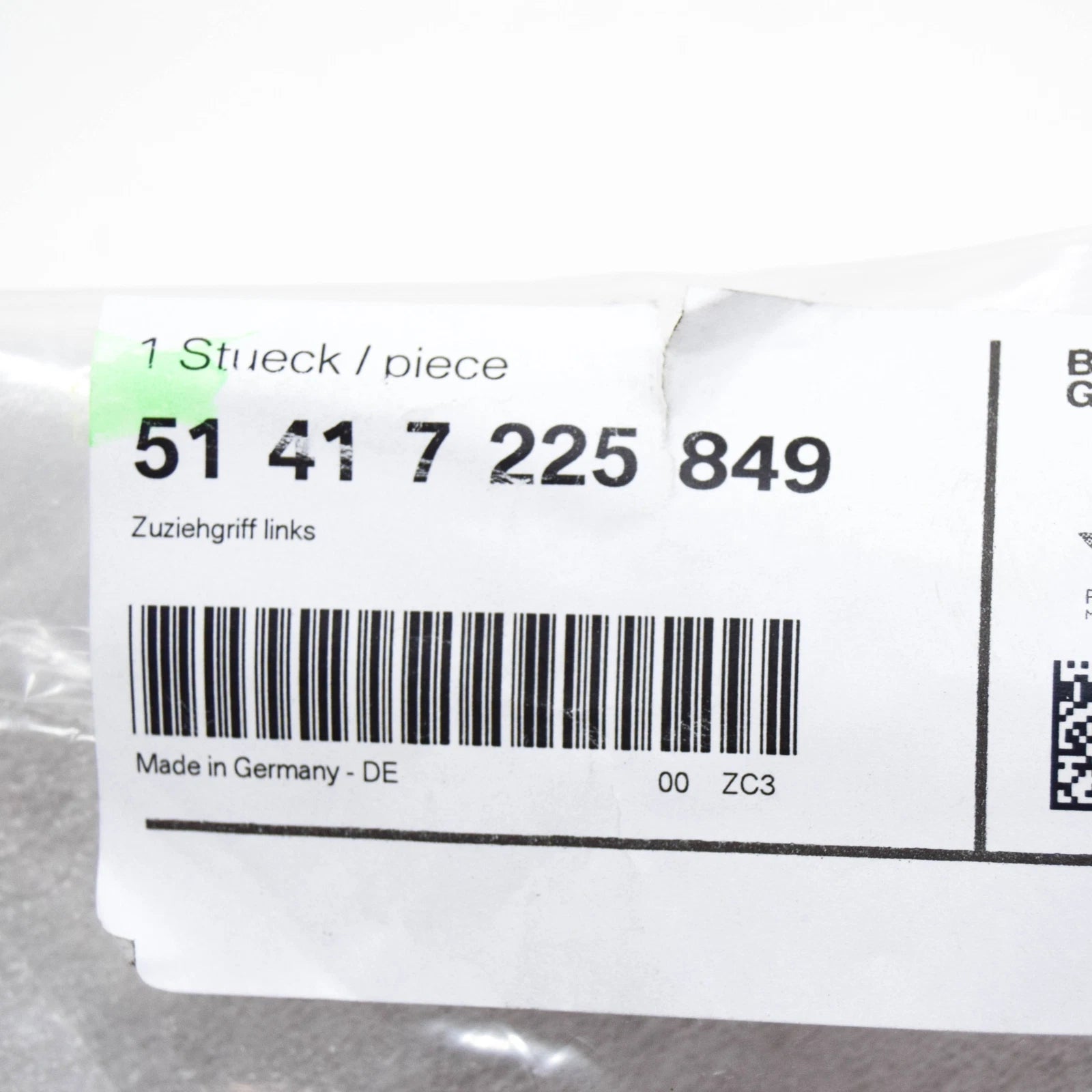 NEW BMW 5 F10 LEFT SIDE DOOR PULL HANDLE RHD 51417225849 ORIGINAL