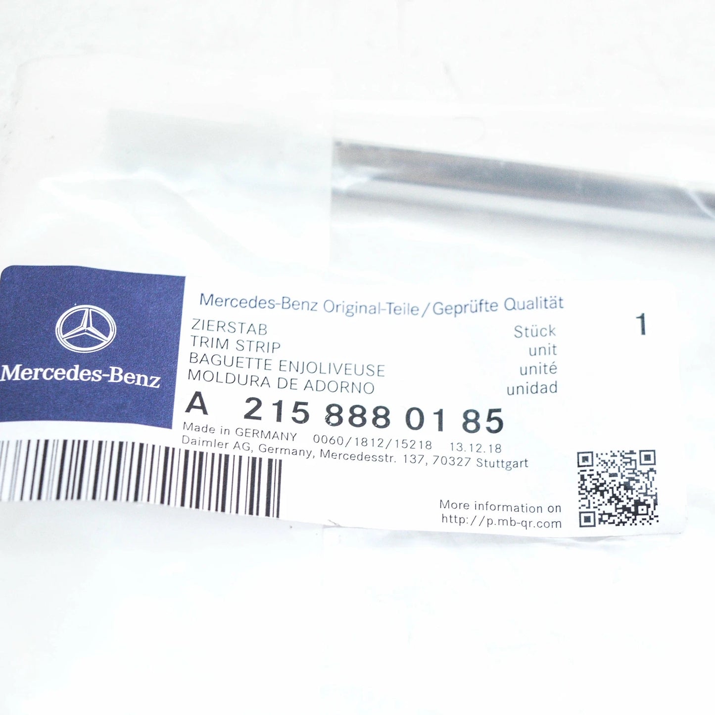 NEW MB CL C215 RADIATOR GRILLE LEFT MOLDING STRIP TRIM A2158880185 ORIGINAL