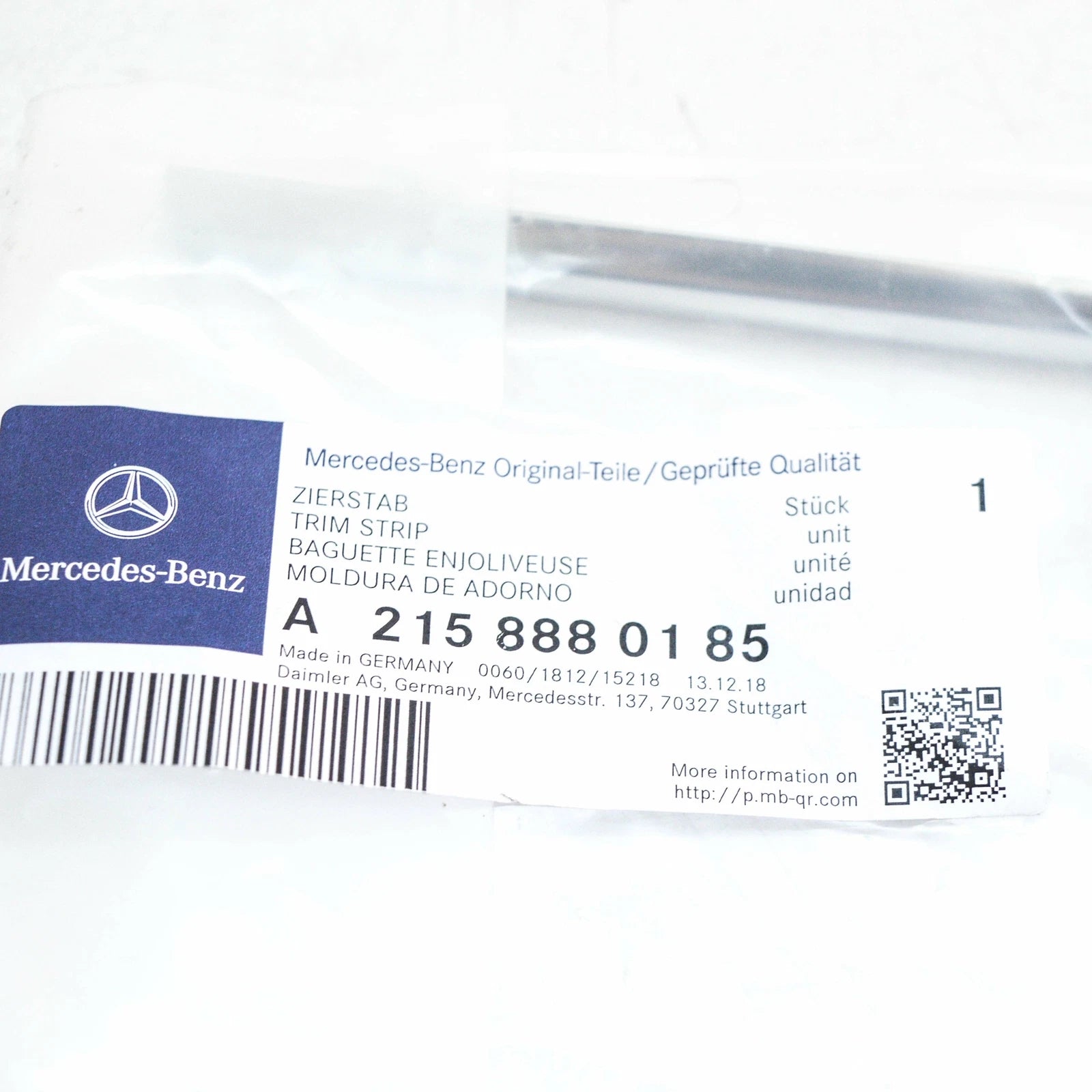 NEW MB CL C215 RADIATOR GRILLE LEFT MOLDING STRIP TRIM A2158880185 ORIGINAL