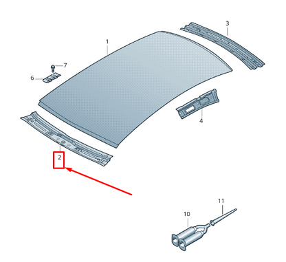new audi q5 8r front inner roof header panel 8r0817995a original