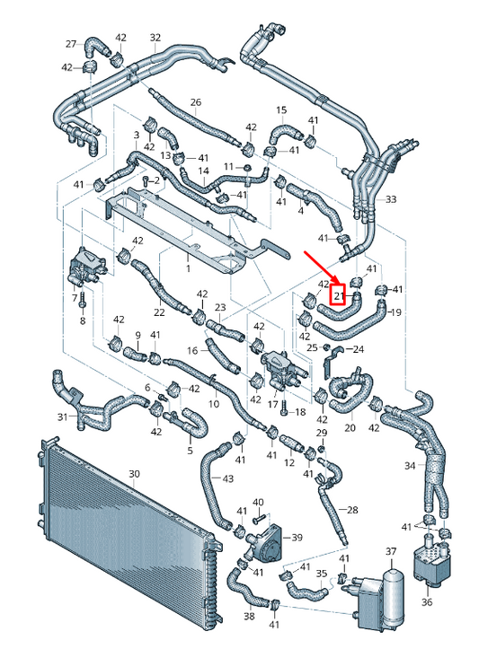 new audi e-tron ge engine coolant hose 4ke121550f original