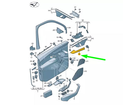 NEW AUDI A4 B9 FRONT RIGHT DOOR PANEL TRIM INSERT 8W0867410P1NK ORIGINAL