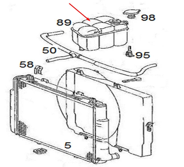 NEW MB S-CLASS W140 EXPANSION COOLANT TANK A1405001749 4.2 PETROL