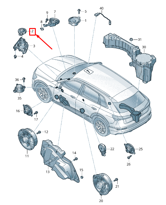 NEW AUDI E-TRON GEN TREBLE SPEAKER 4KE035398 ORIGINAL