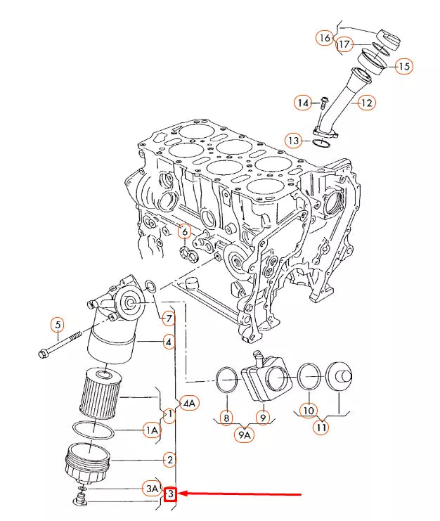NEW AUDI A3 8P OIL FILTER HOUSING SEAL BOLT DRAIN PLUG 071115434 ORIGINAL