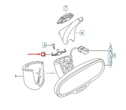 NEW AUDI R8 42 INTERIOR MIRROR SPRING CLIP 8S0857945 ORIGINAL