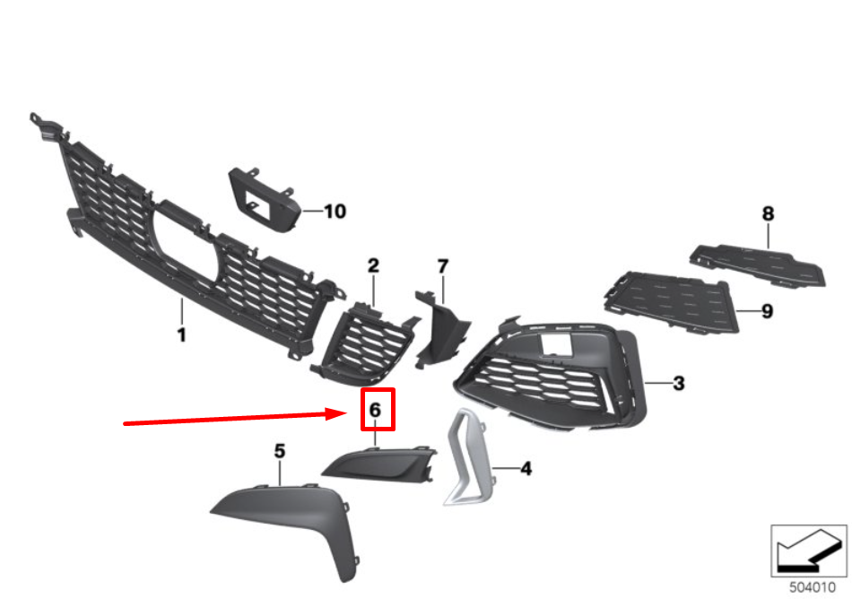 new bmw 3 touring g21 front left grille trim 51118075605 8075605 original