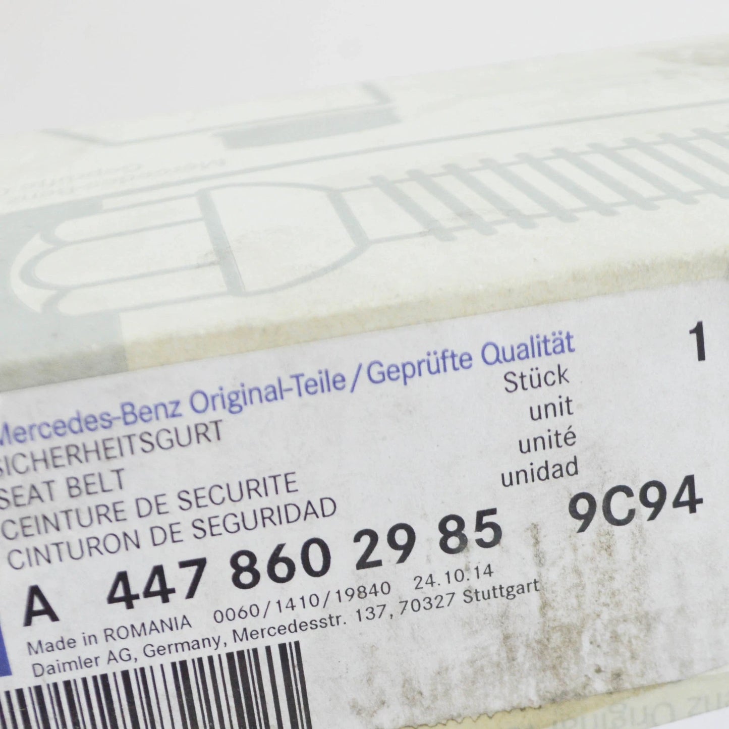 NEW MB VITO W447 1ST SEAT ROW OUTER LEFT SEAT BELT A44786029859C94 ORIGINAL