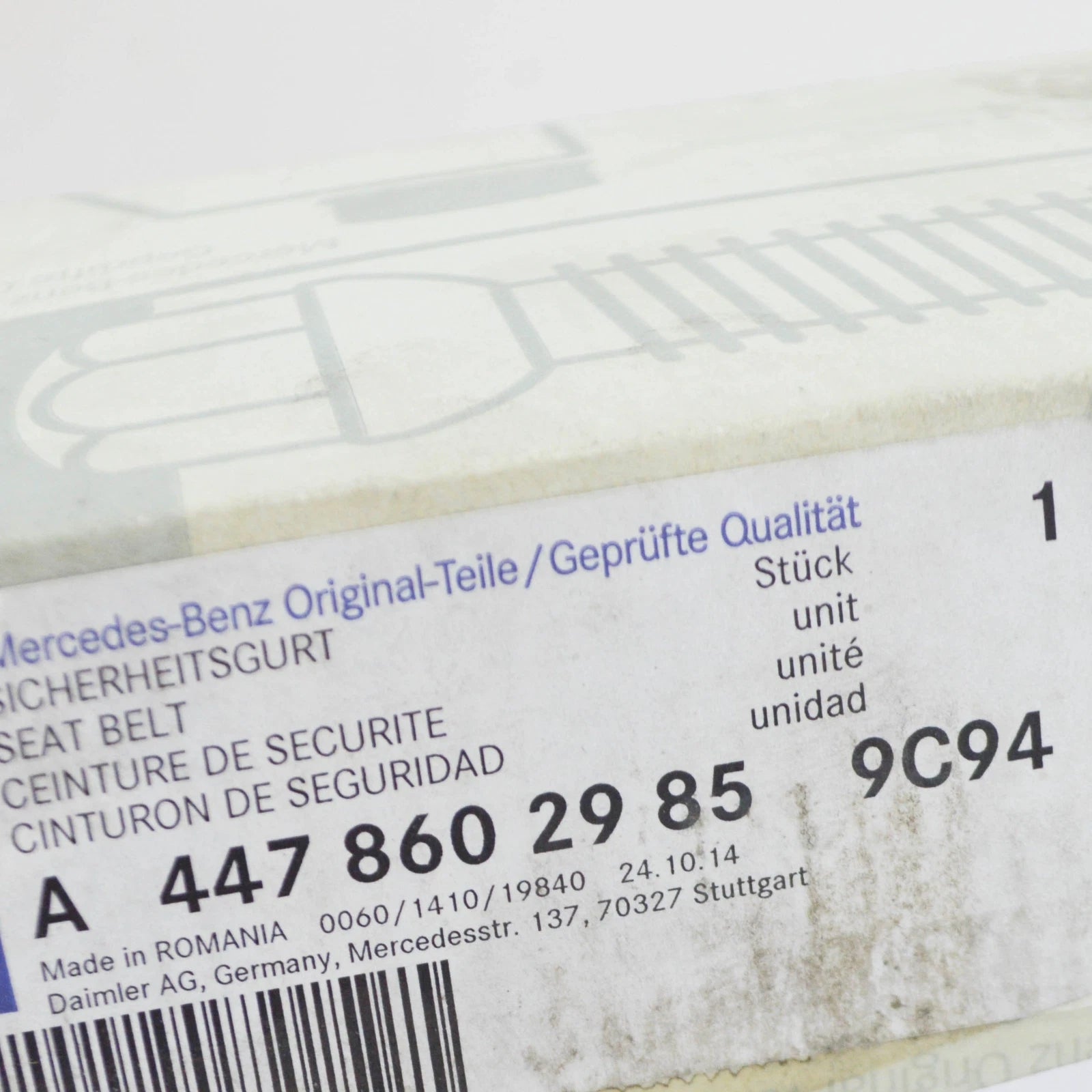 NEW MB VITO W447 1ST SEAT ROW OUTER LEFT SEAT BELT A44786029859C94 ORIGINAL