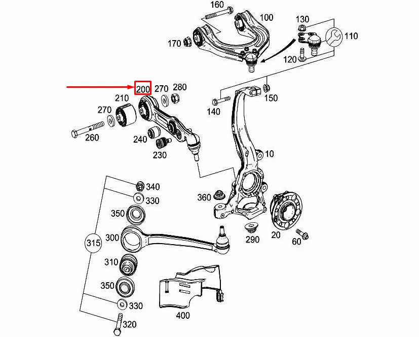 NEW MERCEDES-BENZ SL R231 FRONT LEFT STRAIGHT CONTROL ARM A2313304300 ORIGINAL