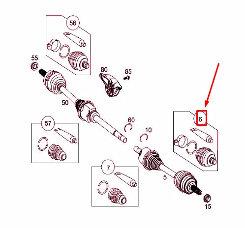 NEW MERCEDES-BENZ VITO W447 FRONT AXLE SHAFT BOOT REPAIR KIT A4473303800