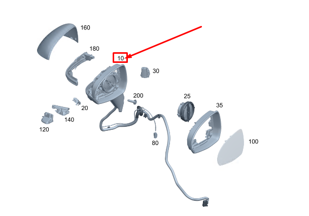 new mercedes-benz eqs v297 right side wing mirror lhd a2978107601 original