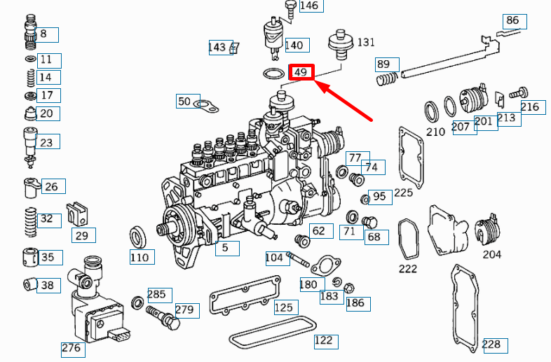 new mercedes-benz s w140 injection pump seal ring a0109975648 original