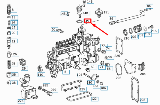 new mercedes-benz s w140 injection pump seal ring a0109975648 original
