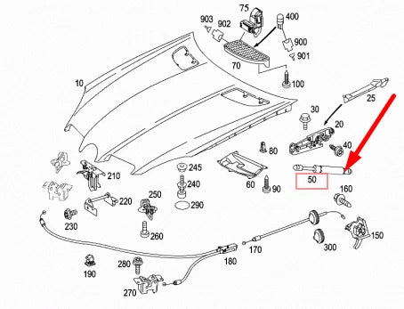 NEW MERCEDES-BENZ SLK R171 BONNET HOOD LEFT GAS STRUT A1718800129 ORIGINAL