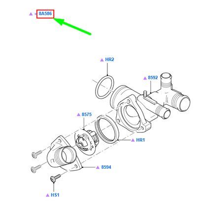new ford transit mk3 thermostat housing 1372334 6c1q-8a586-ac original