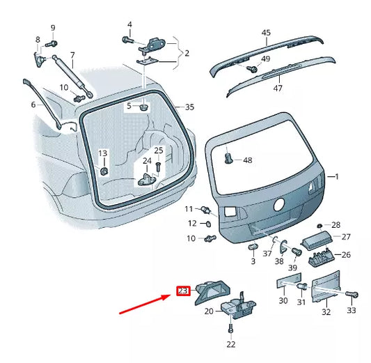 NEW VW TOUAREG 7P MK2 REAR LID LOCK COVER CAP 7P6827520B82V