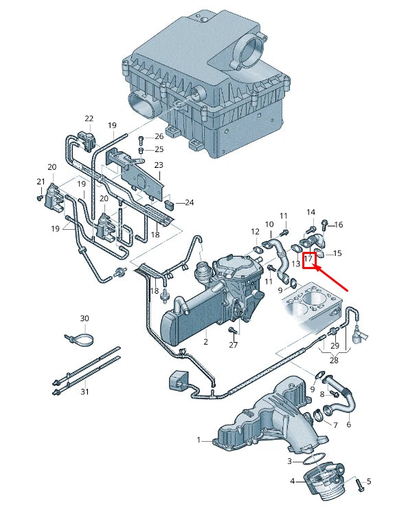 NEW VW AMAROK 2H EGR CONNECTING PIPE 03L131521K