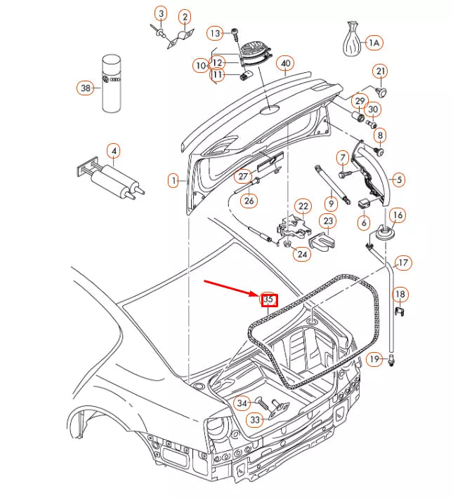 NEW VOLKSWAGEN PASSAT B6 REAR LID GASKET 3C5827705 ORIGINAL
